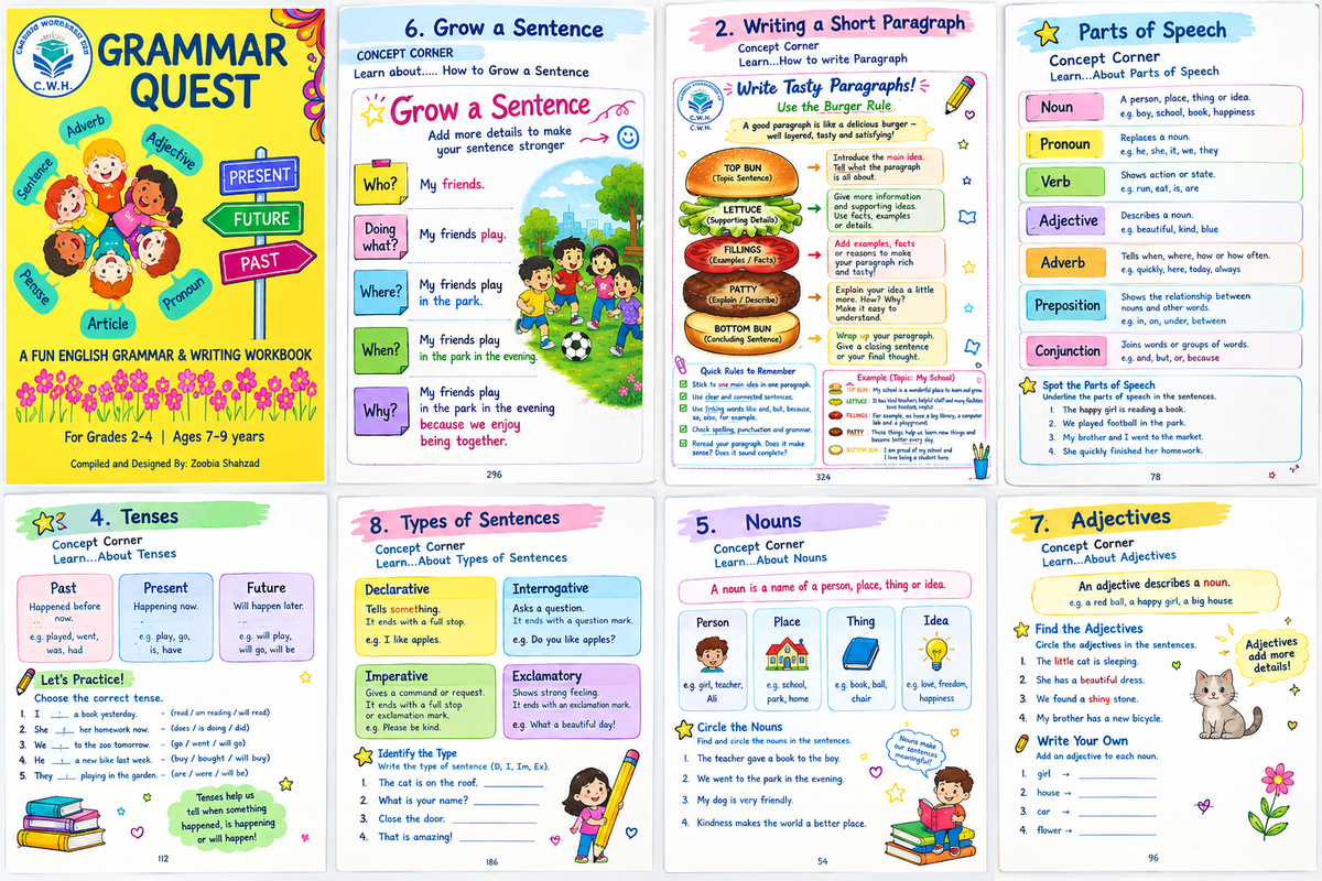 Grammar Quest — Fun English Grammar Adventure Workbook (Ages 7-9, Grade 2-4)