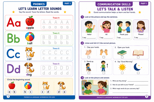 I Know My Jolly Phonics Part 1 – Phonics & Language Workbook for Kids (Ages 3-6)