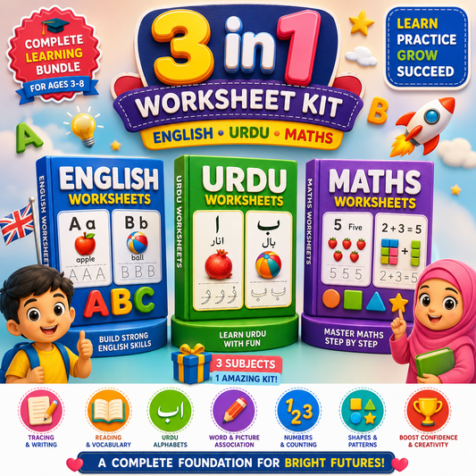Play Group Starter Kit – , pre writing English Urdu Maths Worksheets