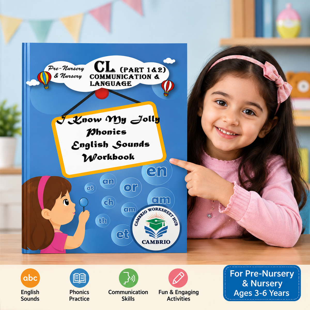 I Know My Jolly Phonics Part 1 phonics and language workbook for kids ages 3-6