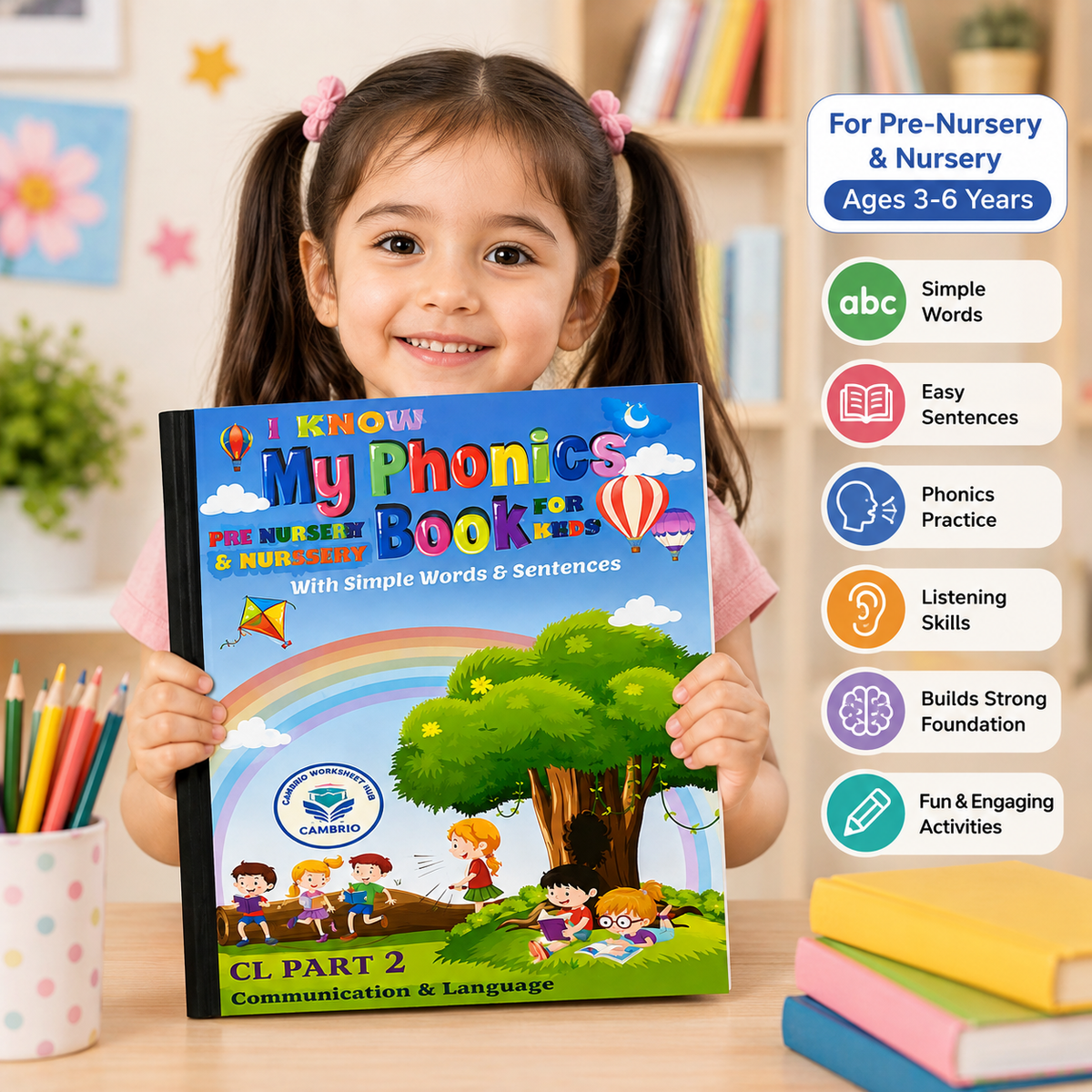 I Know My Phonics Book Part 2 - Communication & Language workbook for kids ages 5-7