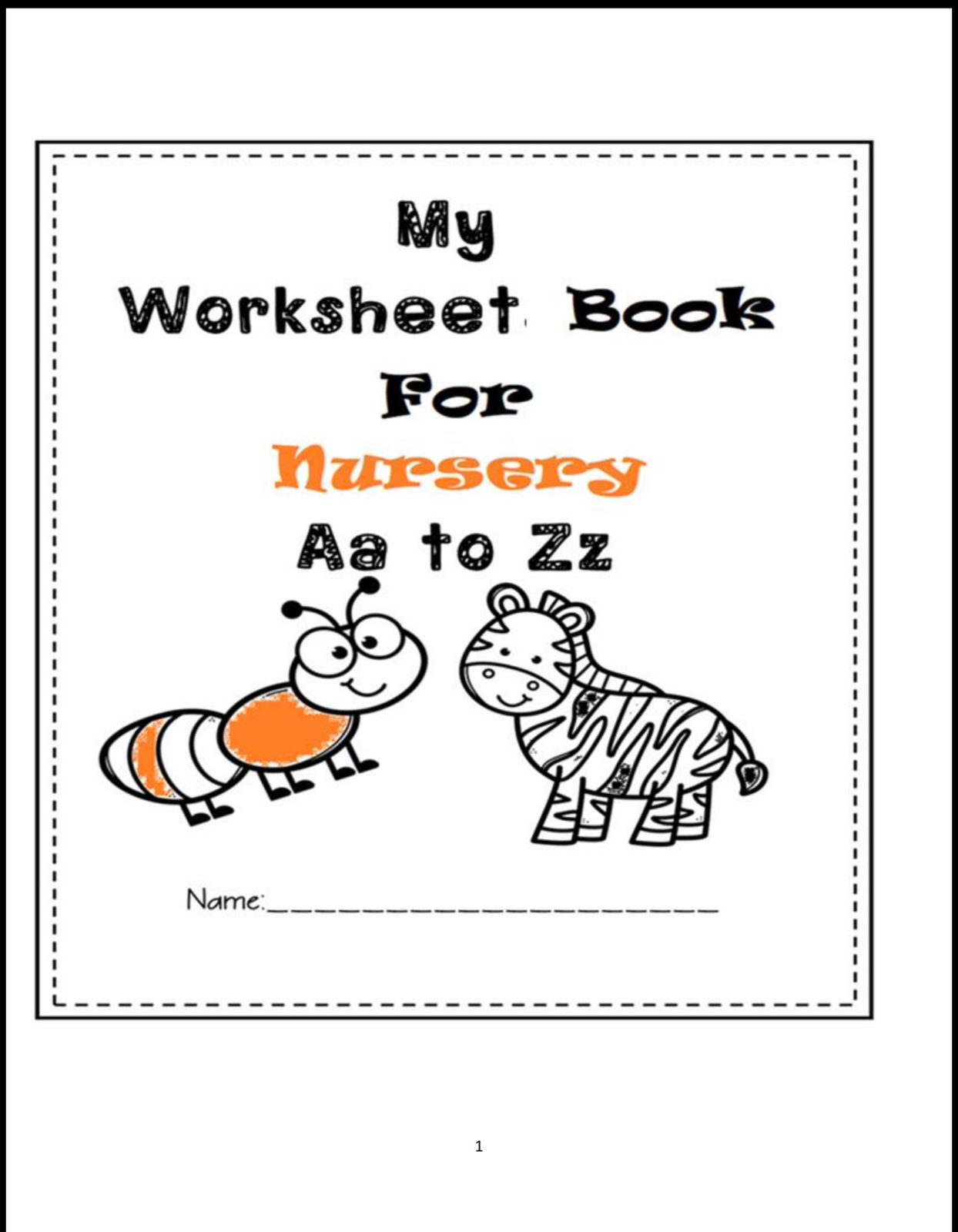 Nursery English Alphabet Worksheet Aa–Zz – Tracing Book Ages 3–5