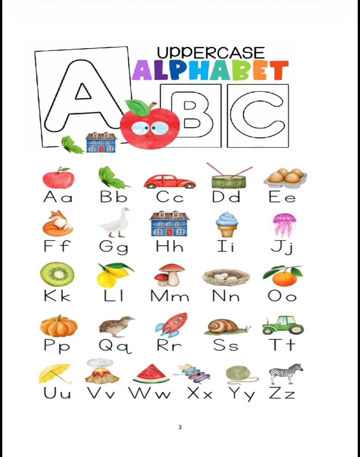 Nursery English Alphabet Worksheet Aa–Zz – Tracing Book Ages 3–5
