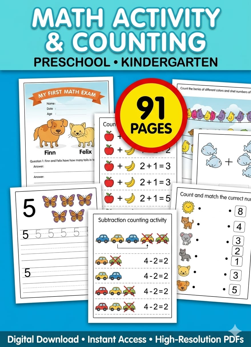 Nursery Number Counting Worksheet 1 to 100 – Fun Maths Activity Book