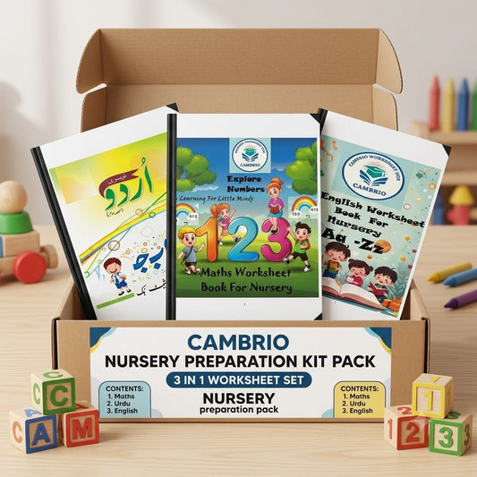 Nursery Early Skills 3-in-1 Kit –  English, Urdu & Maths Learning Bundle