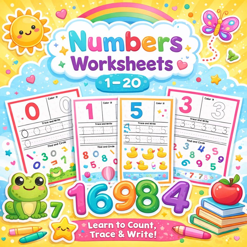Preschool or Play group 123 counting worksheets 1–30