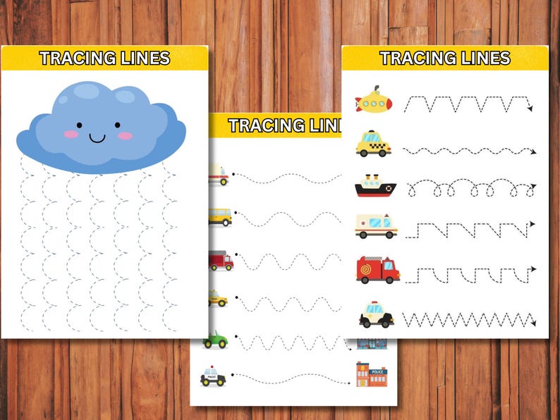 Pre -writing & Kids Tracing  Worksheets (Ages 2.5–3)
